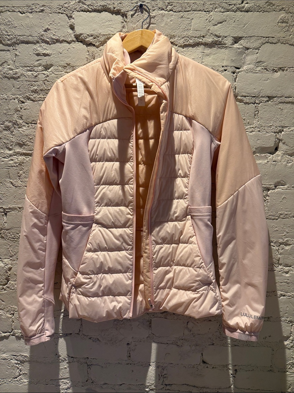 lululemon athletica Pale Pink Quilted Hybrid Jacket